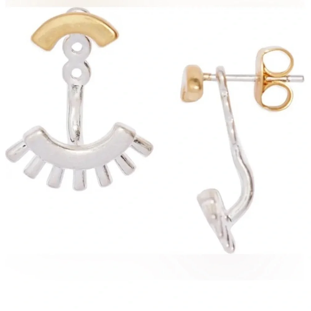 Madewell Madewell Drop Back Succulent Earrings Gold and Silver NWT